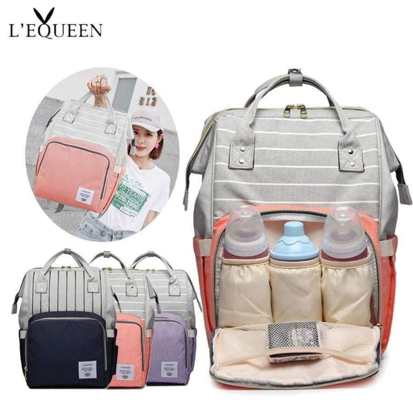 Planet Gates Blue Fashion Striped Maternity Nappy Bag Large Capacity Baby Bag Bolsa Maternidade Designer Nursing Bag For Mother Baby Diaper