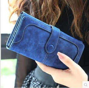 Planet Gates Blue Fashion Women  Wallet Matte Stitching Women Long Brand Purse Clutch 9 Colour Handbag Wristlet  free shipping
