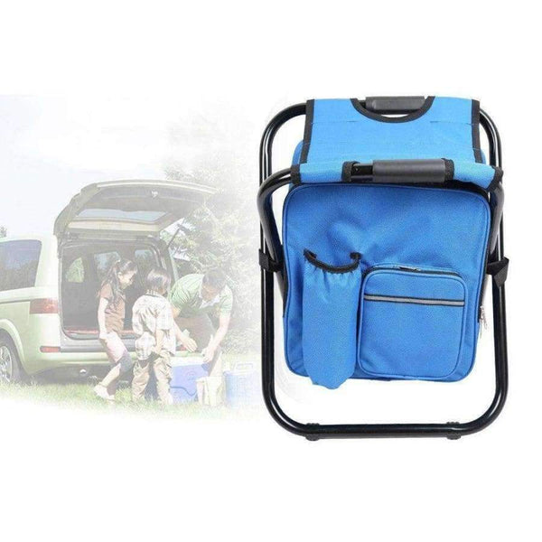 Planet Gates Blue Fishing Chair Portable Fishing Stool Camping Chair Seat with Ice Pack Insulation Bag for Outdoor Sports Fishing Hiking