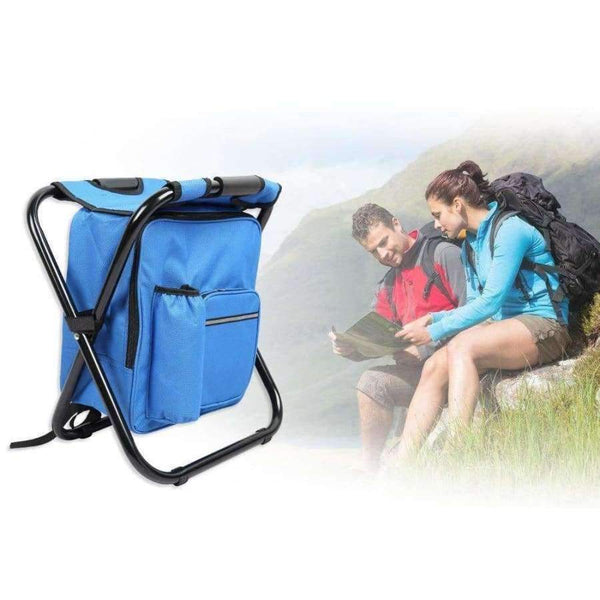 Planet Gates Blue Fishing Chair Portable Fishing Stool Camping Chair Seat with Ice Pack Insulation Bag for Outdoor Sports Fishing Hiking