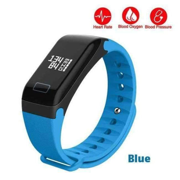 Planet Gates Blue Fitness Tracker F1 Sleep Tracker Smart Bracelet Heart Rate Monitor Waterproof Smart Watch Activity Tracker for iPhone
