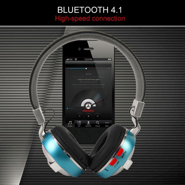 Planet Gates Blue Foldable Bluetooth V4.1 Headphone Stereo Headset Microphone Noise Canceling Wireless Headset For Tablet Mobile Phone