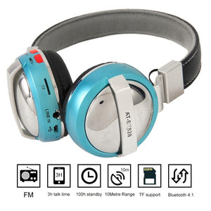 Planet Gates Blue Foldable Bluetooth V4.1 Headphone Stereo Headset Microphone Noise Canceling Wireless Headset For Tablet Mobile Phone
