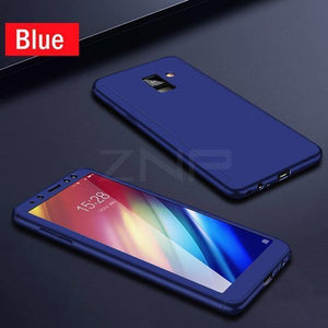 Planet Gates Blue / For A8 2018 ZNP 360 Full Protective Phone Case For Samsung Galaxy J4 J6 Plus J8 2018 Full Cover For Galaxy A7 A8 Plus 2018 Cases With Glass