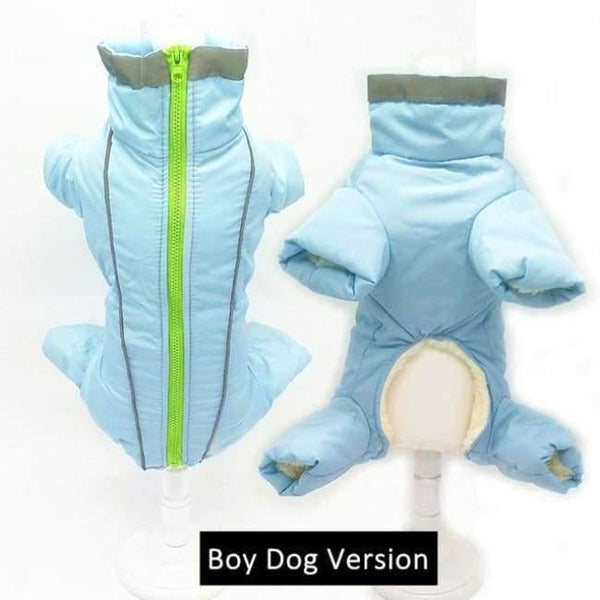 Planet Gates blue for boy dog / XS 8 Winter Warm Pet Dog Clothes Waterproof Dog Coat for Small Dog Reflective Dog Jumsuit Soft Fleece Full-Covered Belly