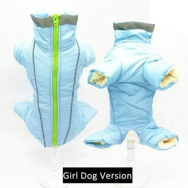 Planet Gates blue for girl dog / S 10 Winter Warm Pet Dog Clothes Waterproof Dog Coat for Small Dog Reflective Dog Jumsuit Soft Fleece Full-Covered Belly