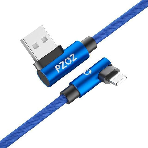 Planet Gates Blue For iPhone / 1m PZOZ 90 degree USB Cable For iPhone Xs max 8 7 6 Plus 6S 5 5S SE iPad 2 mini Fast Charging Cable Mobile Phone Charger Cord Data