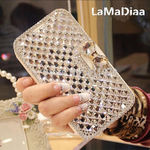 Planet Gates blue / for iphone 4s Rhinestone Diamond Phone Case for iPhone Xs Max 5 5s 5c 6 6s plus 7 8 plus Wallet Leather Flip Cover