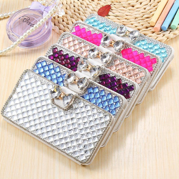 Planet Gates blue / for iphone 4s Rhinestone Diamond Phone Case for iPhone Xs Max 5 5s 5c 6 6s plus 7 8 plus Wallet Leather Flip Cover