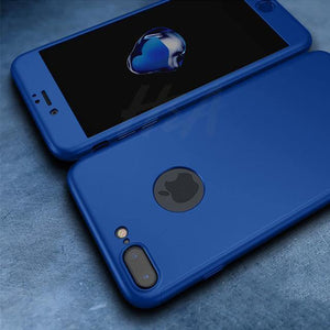 Planet Gates Blue / For iPhone 6 6s H&A Luxury 360 Degree Protection Full Cover Phone Case For iPhone 7 8 5 S SE Anti-knock Cover For iPhone 6 s 7 8 Plus Case Glass