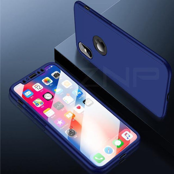 Planet Gates Blue / For iPhone 6 6s ZNP 360 Full Cover Phone Case For iPhone X 8 6 6s 7 Plus 5 5s SE PC Protective Cover For iPhone XS Max XR Case Cover With Glass