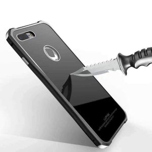 Planet Gates blue / for iphone 7 iPhone 7 Case  Luxury Aluminum Metal Frame + Tempered Backplane Back Cover For iPhone 7plus Phone Case JS0021