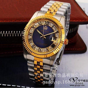 Planet Gates Blue For Woman Watch Golden Blue Quartz Watch Dress Party 50m Water Resistant Man Woman Lovers Wristwatches