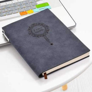 Planet Gates Blue Free Make logo A5 Notebook Name Custom Leather Writing Pads Binder Black Diary Office School Supply Leader Gift with Pen Box