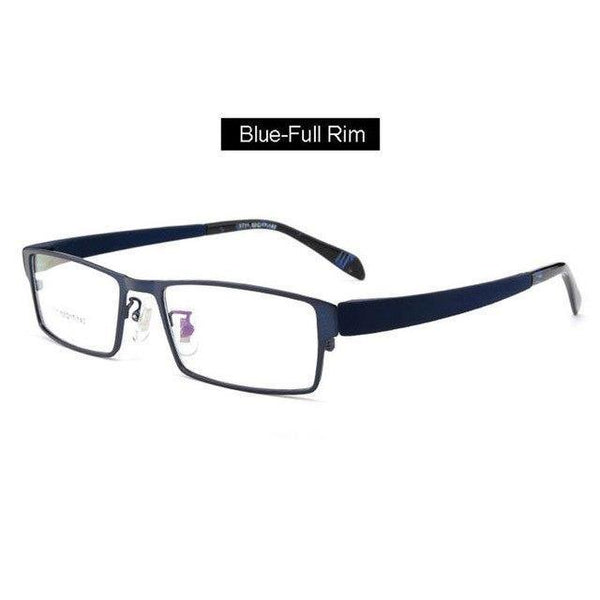 Planet Gates Blue Full-Rim Men Titanium Alloy Eyeglasses Frame for Men Eyewear Flexible Temples Legs IP Electroplating Alloy Material,4 Styles,4 Colors