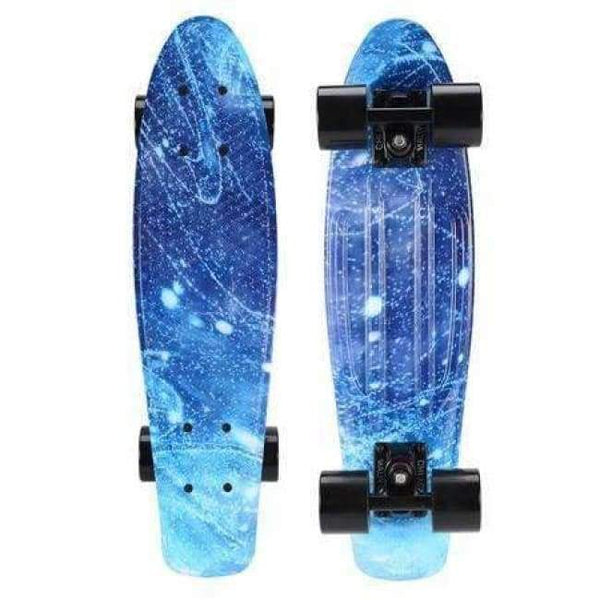 Planet Gates Blue Galaxy / China 22" Cruiser Skateboard Mini Plastic Skate Board Retro Longboard Graphic Galaxy Starry Printed Skate