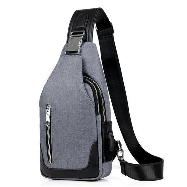 Planet Gates Blue-Gray / 0 Crossbody Bags Men Chest Pack Unisex USB Charge Anti Theft Messengers Bag Trip Waterproof Shoulder Bag