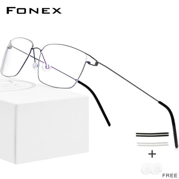 Planet Gates Blue Gray Titanium Alloy Glasses Frame Men Prescription Eyeglasses New Women Myopia Optical Korean Morten Screwless Eyewear 98624