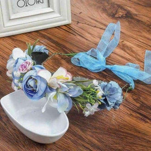 Planet Gates Blue Haimeikang Lady Girl Boho Hair Accessories Wreath Floral  Crown Adjustable Purple  Wreath Crown Beach Vacation Headband
