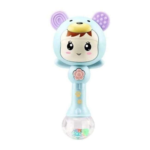 Planet Gates Blue Hand Rattles Music Rhythm Lighting Plastic Sand Hammer Newborn 0-12 Months Teether Educational Baby Toy BEI JESS