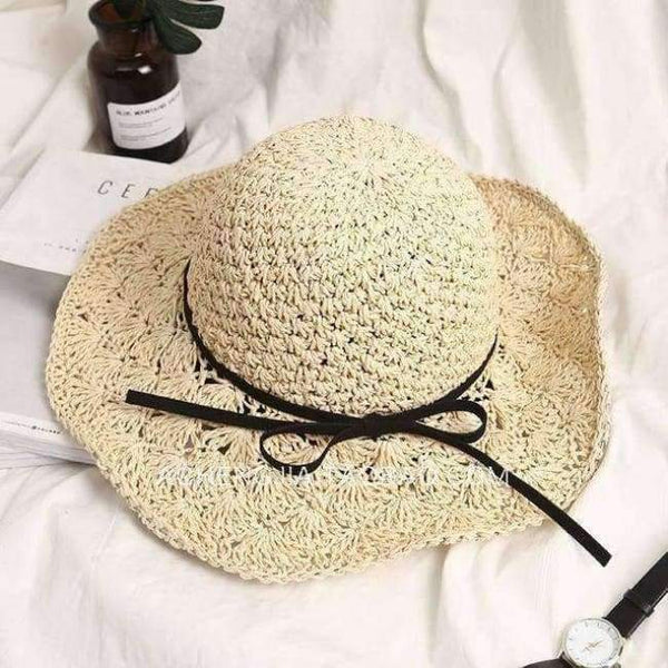 Planet Gates Blue Handmade Weave Raffia Sun Hats For Women Black Ribbon Lace Up Large Brim Straw Hat Outdoor Beach Summer Caps Chapeu Feminino