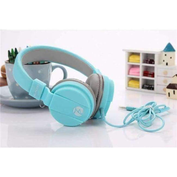 Planet Gates Blue Headphones Candy Color Foldable Kids Headset with Mic Earphone for Mp3 Smartphone Girl Children Xiaomi
