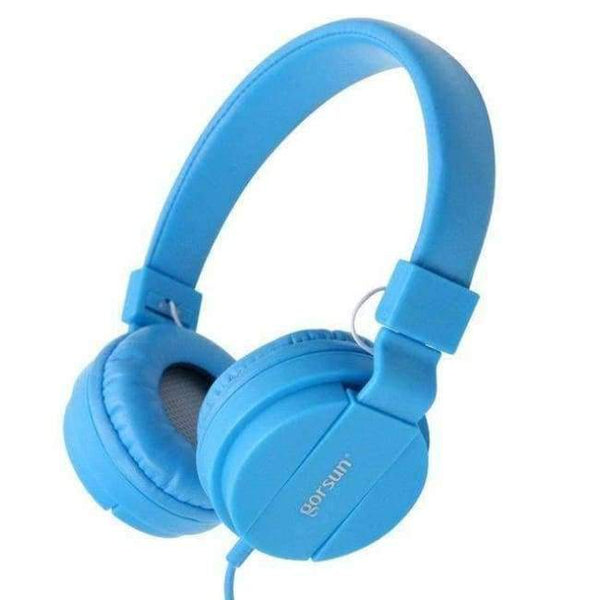 Planet Gates Blue Headphones Earphones 3.5mm AUX Foldable Portable Adjustable Gaming Headset For Phones MP3 MP4 Computer PC Music Gift