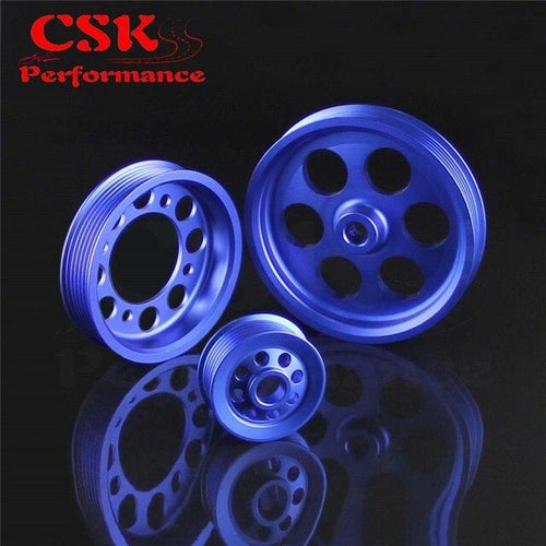 Planet Gates Blue High Performance Light-weight Crank Pulley Fits For Toyota JZA80 V6 3.0 Blue/Red