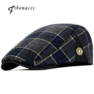 Planet Gates Blue High Quality Retro Adult Berets Men Wool Plaid Cabbie Flat cap Hats for Women's Newsboy Caps