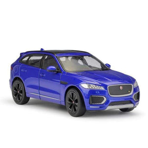 Planet Gates Blue High Simulation WELLY Diecast Model Car 1:24 Scale Car Toy JAGUAR F-Pace SUV Metal Alloy Toy Car For Children Gift Collection