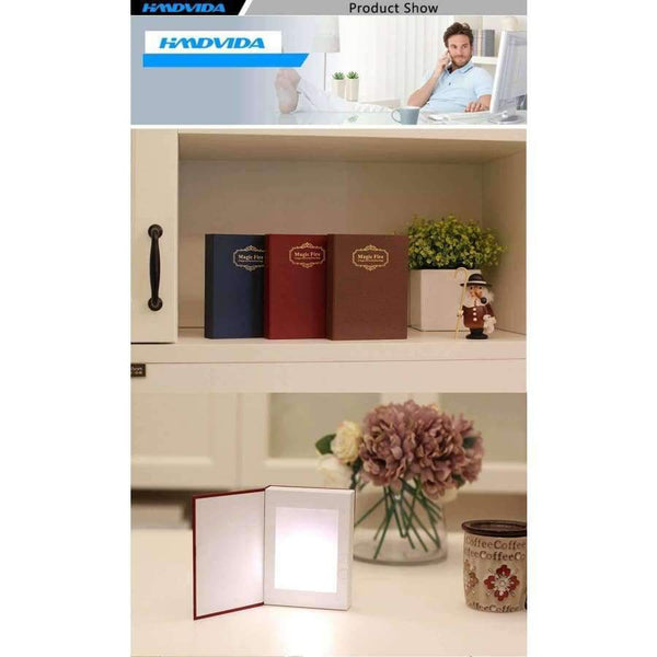 Planet Gates Blue HMDVIDA LED flame table Lamp magic fire book light gift night light