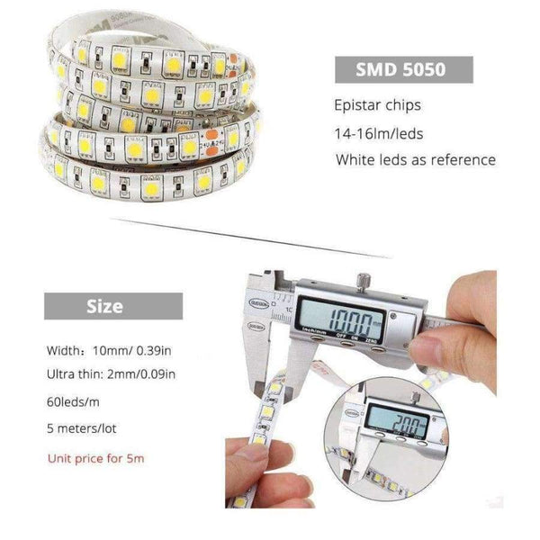 Planet Gates Blue holiday sale Waterproof LED Strip Car Light Strip SMD5050 LED 5M DC12V Flexible Light saving light