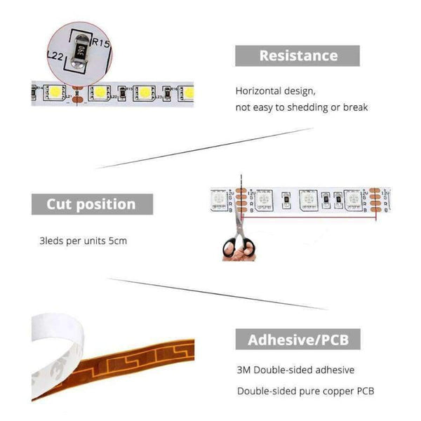 Planet Gates Blue holiday sale Waterproof LED Strip Car Light Strip SMD5050 LED 5M DC12V Flexible Light saving light