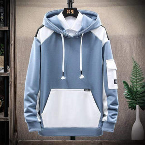 Planet Gates Blue Hoodie Men / Asian-L Mens Hoodies Men  Spring Patchwork Sweatshirt Japanese Streetwear Harajuku Hip Hop Oversized Yellow Hoodie Men