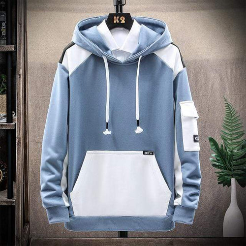 Planet Gates Blue Hoodie Men / Asian-L Mens Hoodies Men  Spring Patchwork Sweatshirt Japanese Streetwear Harajuku Hip Hop Oversized Yellow Hoodie Men