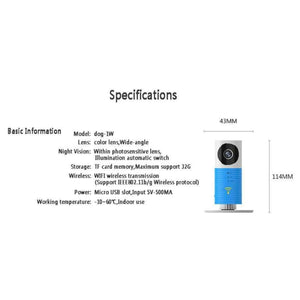 Planet Gates Blue Hot Selling720P HD Clever Dog Wifi Home Security IP Camera Baby Monitor Intercom Smart Phone Audio Night Vision cam de seguridad