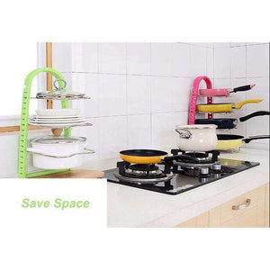 Planet Gates Blue HUIYI HOME Kitchen Storage Racks Multi-Purpose Pot Pan Cookware Lid Chopping Block Shelf Kitchen Organizer EGN154