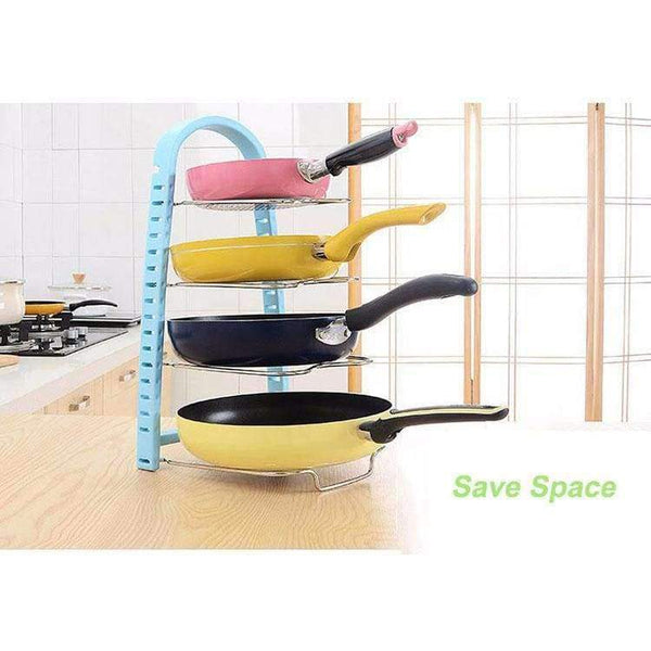 Planet Gates Blue HUIYI HOME Kitchen Storage Racks Multi-Purpose Pot Pan Cookware Lid Chopping Block Shelf Kitchen Organizer EGN154