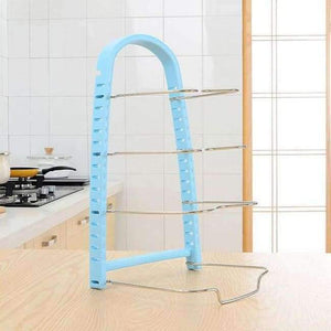 Planet Gates Blue HUIYI HOME Kitchen Storage Racks Multi-Purpose Pot Pan Cookware Lid Chopping Block Shelf Kitchen Organizer EGN154