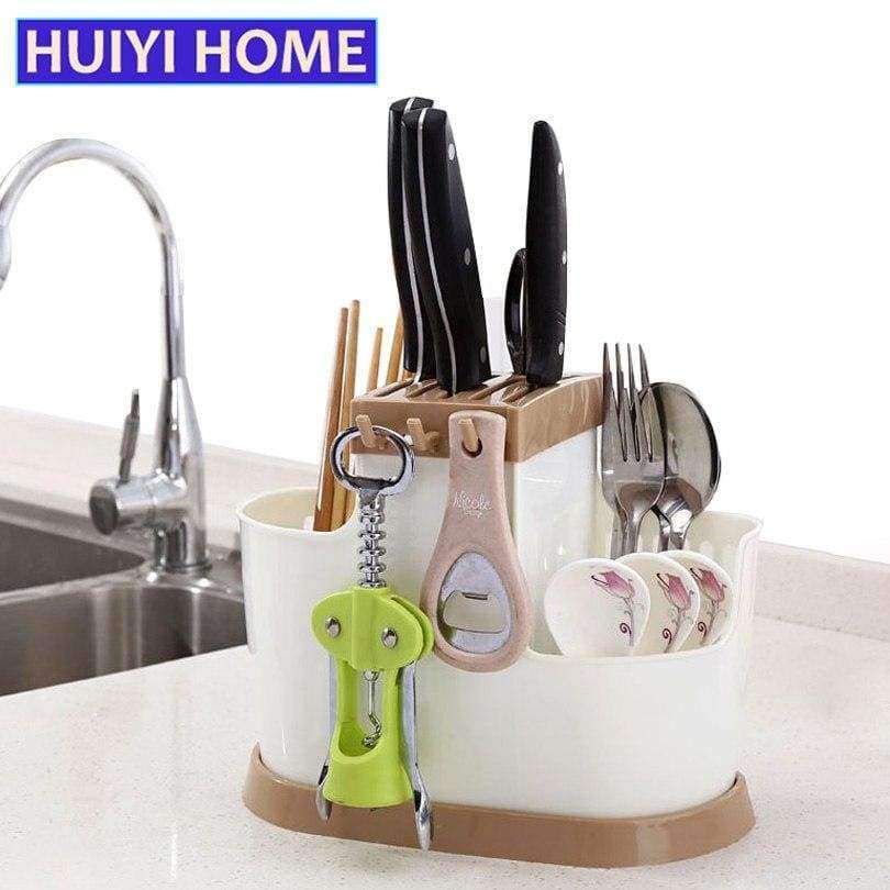 Planet Gates Blue HUIYI HOME Kitchen Tools Storage Racks Multifunction Knife Fork Bottle Opener Draining Storage Basket EGN151