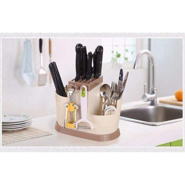 Planet Gates Blue HUIYI HOME Kitchen Tools Storage Racks Multifunction Knife Fork Bottle Opener Draining Storage Basket EGN151