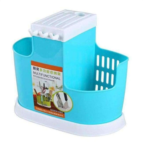 Planet Gates Blue HUIYI HOME Kitchen Tools Storage Racks Multifunction Knife Fork Bottle Opener Draining Storage Basket EGN151
