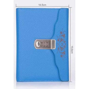 Planet Gates Blue Individual Logo Custom B6 Notebook Writing Pads Lock Password PU Leather Notepad Travelers Office School Diary Binder Gift