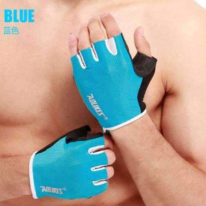 Planet Gates blue / L 1 Pair  Anti-skid Breathable Gym Gloves Body Building Training Sport Dumbbell Fitness Exercise Weight Lifting Gloves