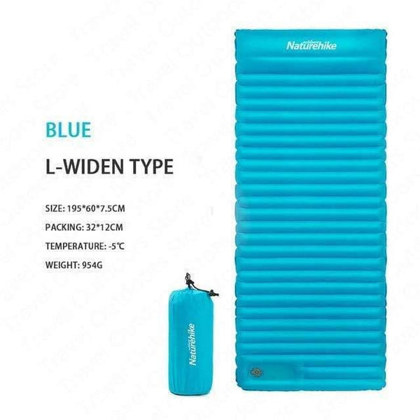 Planet Gates Blue L / China Air Bed 7.5cm Thicken Camping Mat  With Pillow Lightweight Outdoor Tent Sleeping Pad Inflatable Mattress NH18Q001-D