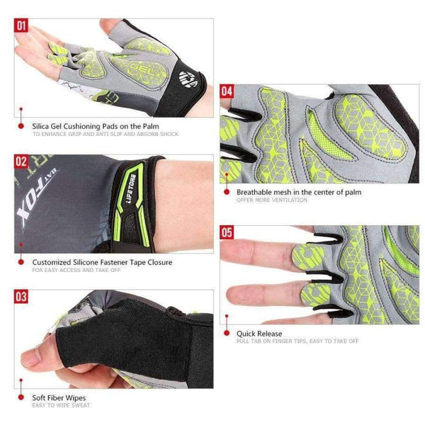 Planet Gates Blue / L Cycling Gloves Polyester Fiber Summer Half Finger Gloves Breathable Wear-resistant Sport Gloves Bike Accessories