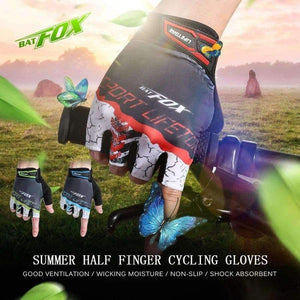 Planet Gates Blue / L Cycling Gloves Polyester Fiber Summer Half Finger Gloves Breathable Wear-resistant Sport Gloves Bike Accessories
