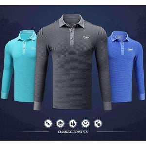 Planet Gates Blue / L Golf Clothing Men Shirt Long Sleeve T Shirt Autumn Winter Jersey Sport Striped Clothes
