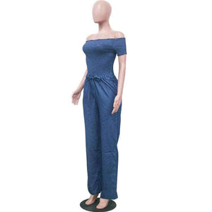 Planet Gates Blue / L Jumpsuits For Women 2018 Autumn Elegant Jumpsuit Jeans Loose Wide Leg Long Casual Rompers Womens Jumpsuit Pants Drop Ship