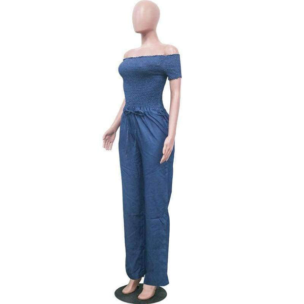 Planet Gates Blue / L Jumpsuits For Women 2018 Autumn Elegant Jumpsuit Jeans Loose Wide Leg Long Casual Rompers Womens Jumpsuit Pants Drop Ship